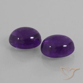 Gemas de Amatista Violeta medio natural de 8.46 ct, Ovalada, Transparente