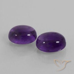 Gemas de Amatista Violeta medio natural de 8.17 ct, Ovalada, Transparente
