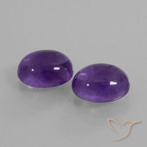 Gemas de Amatista Violeta medio natural de 7.57 ct, Ovalada, Transparente