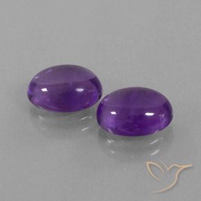 Gemas de amatista violeta claro medio natural de 4,92 ct, corte óvalo, transparente