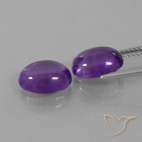 Gemas de amatista violeta claro medio natural de 4,92 ct, corte óvalo, transparente