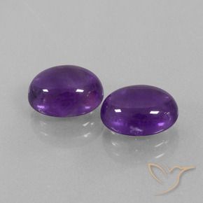 Gemas de Amatista Violeta claro medio natural de 5.62 ct, Ovalada, Transparente