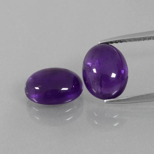 Gemas de amatista violeta claro medio natural de 5,24 ct, corte óvalo, transparente