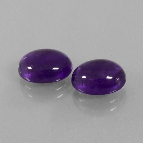 Gemas de amatista violeta claro medio natural de 5,24 ct, corte óvalo, transparente