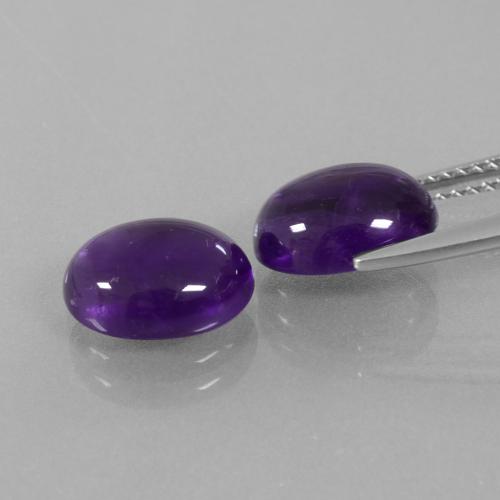 Gemas de amatista violeta claro medio natural de 5,24 ct, corte óvalo, transparente