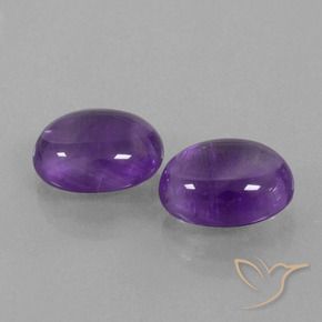 Gemas de Amatista Violeta claro medio natural de 6.94 ct, Ovalada, Transparente