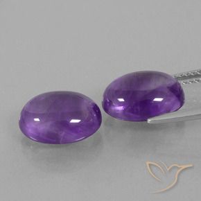 Gemas de Amatista Violeta claro medio natural de 6.94 ct, Ovalada, Transparente