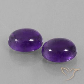 Gemas de Amatista Violeta medio natural de 8.09 ct, Ovalada, Transparente