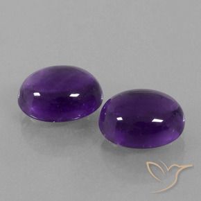 Gemas de Amatista Violeta medio natural de 8.25 ct, Ovalada, Transparente