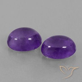 Gemas de Amatista Violeta medio natural de 7.70 ct, Ovalada, Transparente