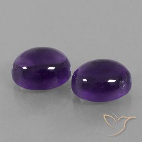 Gemas de Amatista Violeta medio natural de 8.98 ct, Ovalada, Transparente