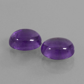 Gemas de Amatista Violeta claro medio natural de 5.94 ct, Corte Óvalo, Transparente