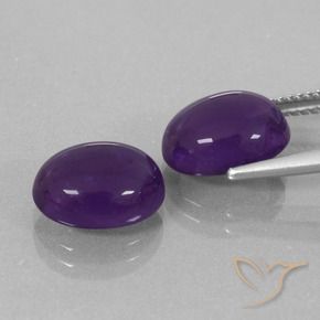 Gemas de Amatista Violeta claro medio natural de 7.80 ct, Ovalada, Transparente