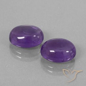 Gemas de Amatista Violeta medio natural de 7.80 ct, Ovalada, Transparente