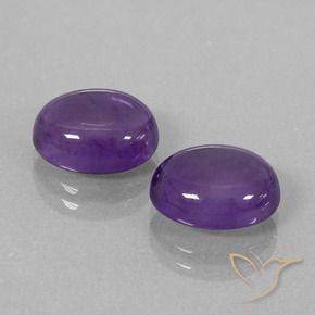 Gemas de Amatista Violeta claro medio natural de 7.55 ct, Ovalada, Transparente
