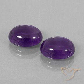 Gemas de Amatista Violeta claro medio natural de 6.94 ct, Ovalada, Transparente