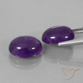 Gemas de Amatista Violeta claro medio natural de 6.94 ct, Ovalada, Transparente