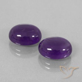 Gemas de Amatista Violeta claro medio natural de 7.42 ct, Ovalada, Transparente