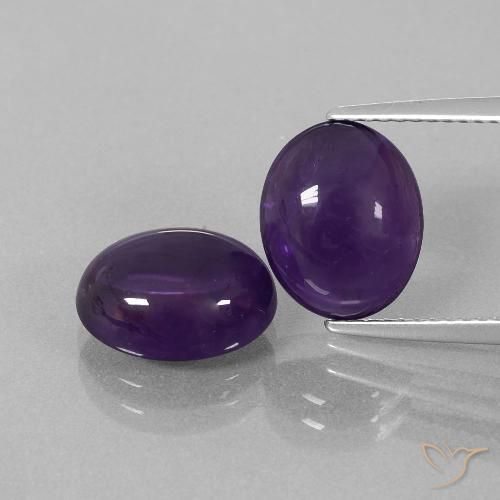 Gemas de Amatista Violeta oscuro natural de 6.75 ct, Ovalada, Transparente