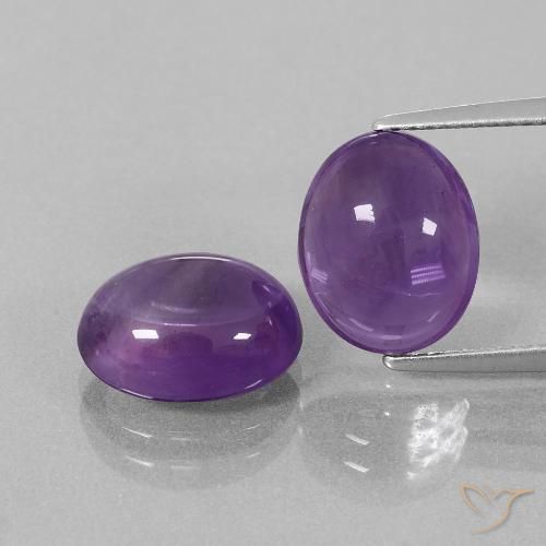 7.53ctw Natural Violeta medio Amatista, Ovalada, Transparente