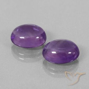 Gemas de Amatista Violeta medio natural de 7.53 ct, Ovalada, Transparente