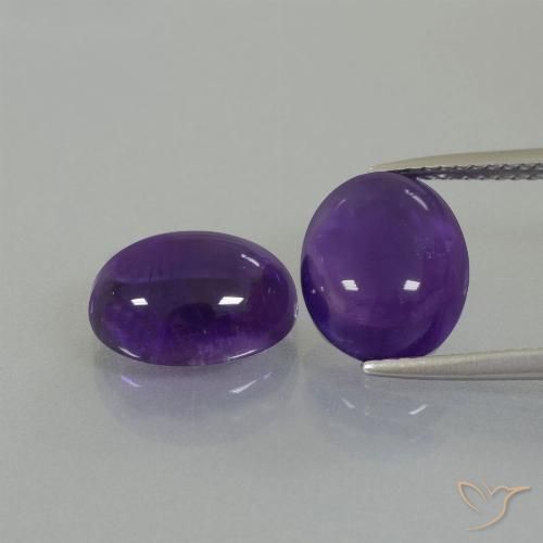 7.31ctw Natural Violeta medio Amatista, Ovalada, Transparente
