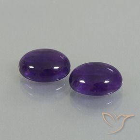 Gemas de Amatista Violeta oscuro natural de 6.87 ct, Ovalada, Transparente