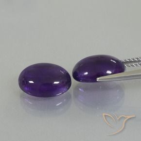 Gemas de Amatista Violeta oscuro natural de 6.87 ct, Ovalada, Transparente