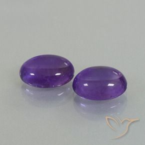 Gemas de Amatista Violeta medio natural de 6.45 ct, Ovalada, Transparente