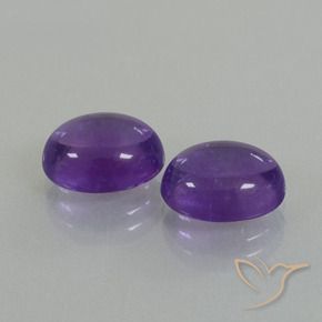 Gemas de amatista violeta medio natural de 7,76 ct, corte óvalo, transparente