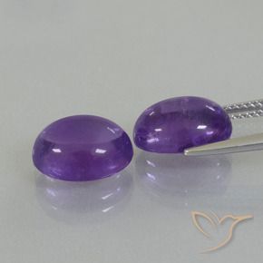 Gemas de amatista violeta medio natural de 7,76 ct, corte óvalo, transparente