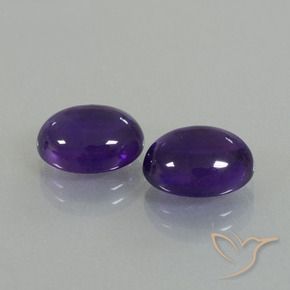 Gemas de Amatista Violeta oscuro natural de 7.22 ct, Ovalada, Transparente