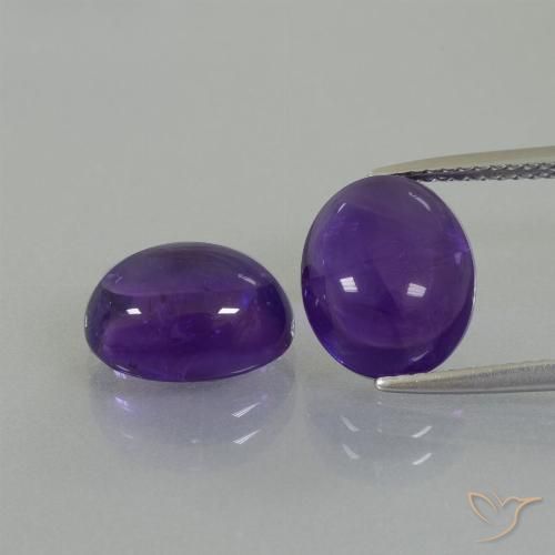 7.84ctw Natural Violeta medio Amatista, Ovalada, Transparente