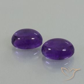 Gemas de Amatista Violeta medio natural de 7.84 ct, Ovalada, Transparente