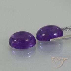 Gemas de Amatista Violeta medio natural de 7.84 ct, Ovalada, Transparente