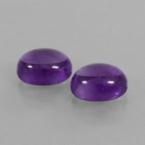 Gemas de Amatista Violeta claro medio natural de 5.82 ct, Corte Óvalo, Transparente