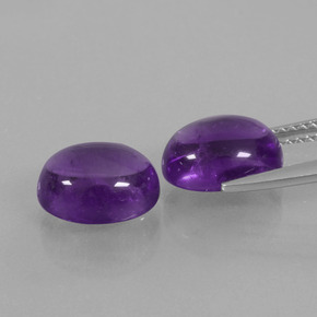 Gemas de Amatista Violeta claro medio natural de 5.82 ct, Corte Óvalo, Transparente