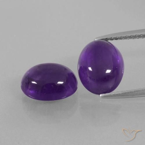 5.56ctw Natural Violeta medio Amatista, Ovalada, Transparente