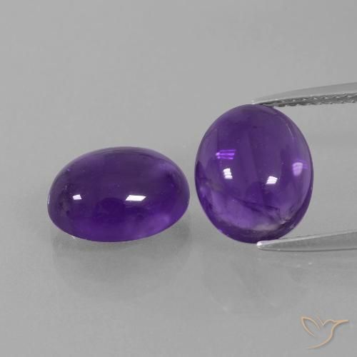 7.04ctw Natural Violeta medio Amatista, Ovalada, Transparente