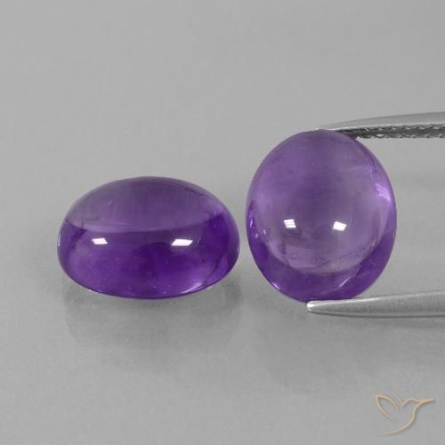 7.89ctw Natural Violeta medio Amatista, Ovalada, Transparente