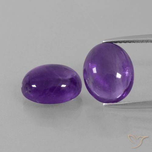 7.15ctw Natural Violeta medio Amatista, Ovalada, Transparente