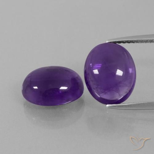 7.39ctw Natural Violeta medio Amatista, Ovalada, Transparente