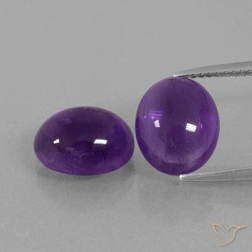 7.12ctw Natural Violeta medio Amatista, Ovalada, Transparente