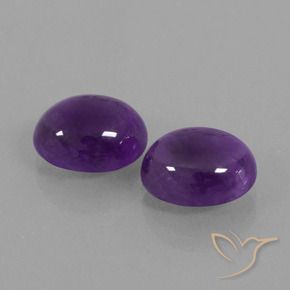 Gemas de Amatista Violeta medio natural de 7.12 ct, Ovalada, Transparente