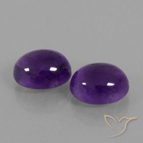 Gemas de Amatista Violeta medio natural de 8.43 ct, Ovalada, Transparente