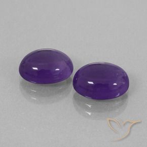 Gemas de Amatista Violeta medio natural de 5.40 ct, Ovalada, Transparente