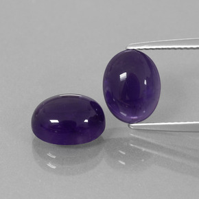 Gemas de Amatista Violeta oscuro natural de 5.73 ct, Corte Óvalo, Transparente