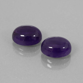 Gemas de Amatista Violeta oscuro natural de 5.73 ct, Corte Óvalo, Transparente