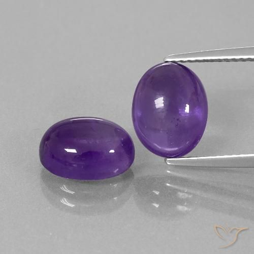 5.72ctw Natural Violeta medio Amatista, Ovalada, Transparente