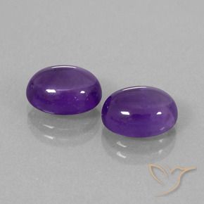 Gemas de Amatista Violeta medio natural de 5.72 ct, Ovalada, Transparente